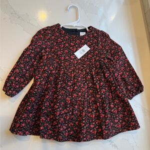 NWT baby Gap corduroy floral dresss with bloomers 18-24 months toddler black